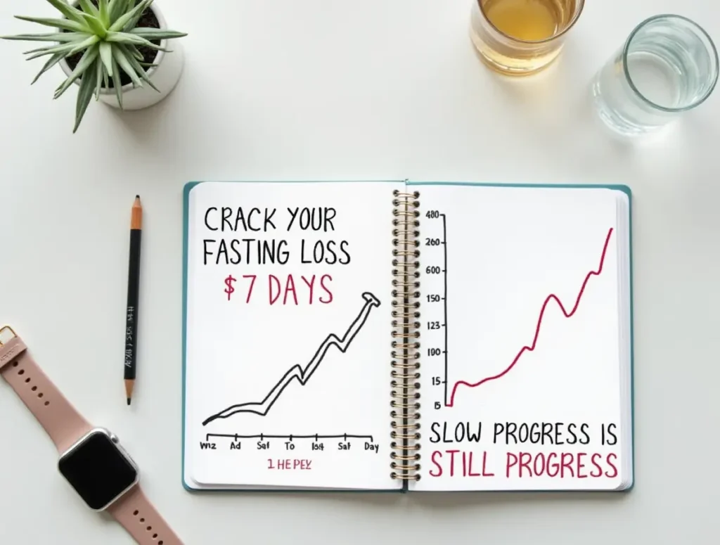 Chart tracking how much weight do you lost from fasting over a week