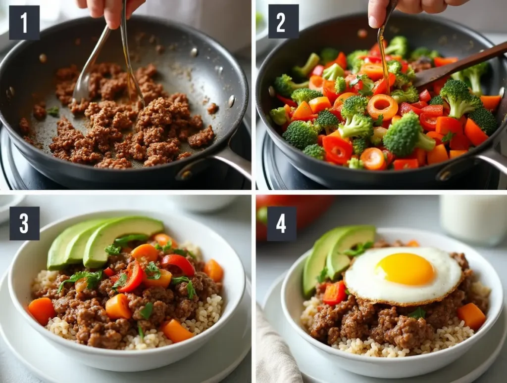 How to make a ground beef bowl