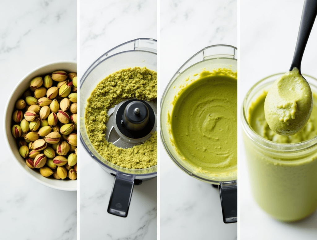 Ingredients for homemade pistachio butter